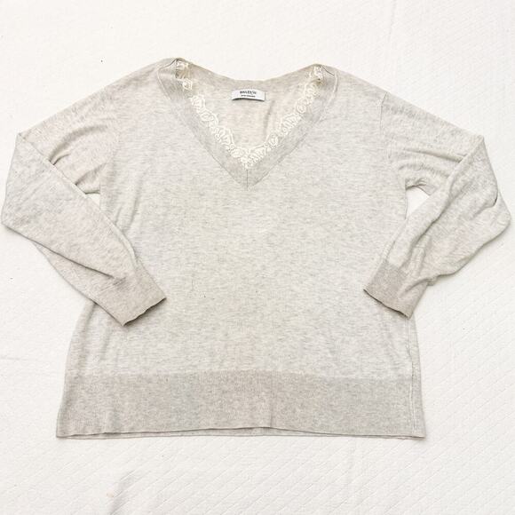 Bailey 44 Heather Gray Lace Inset Top Size Medium - Picture 5 of 5